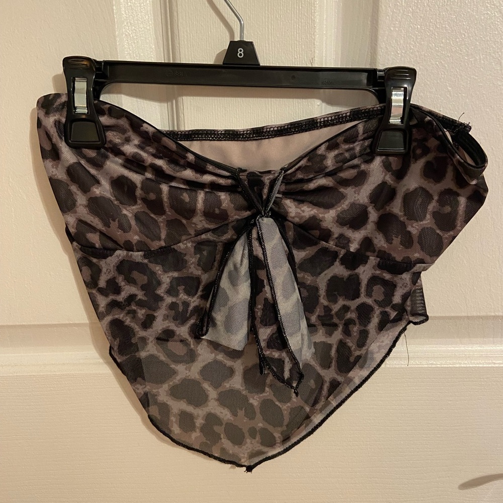 Leopard Print Sheer crop top